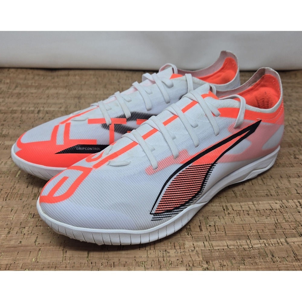 Puma Ultra 5 Match TT Mens 11 Turf Soccer Cleat White Black‎ Glowing Red